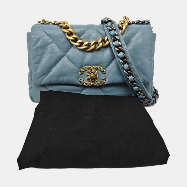 CHANEL 19 Small Quilted Lambskin Blue