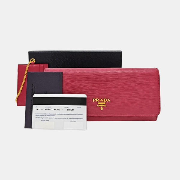 Fold Wallet Saffiano Calfskin Red Wallet