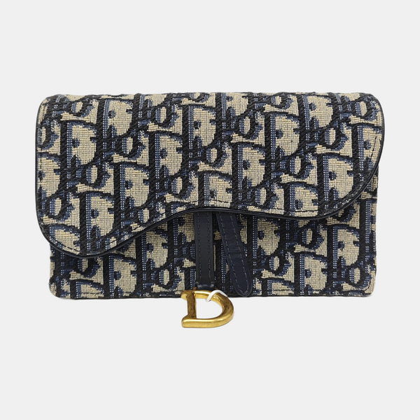 Saddle Mini Oblique Canvas Blue