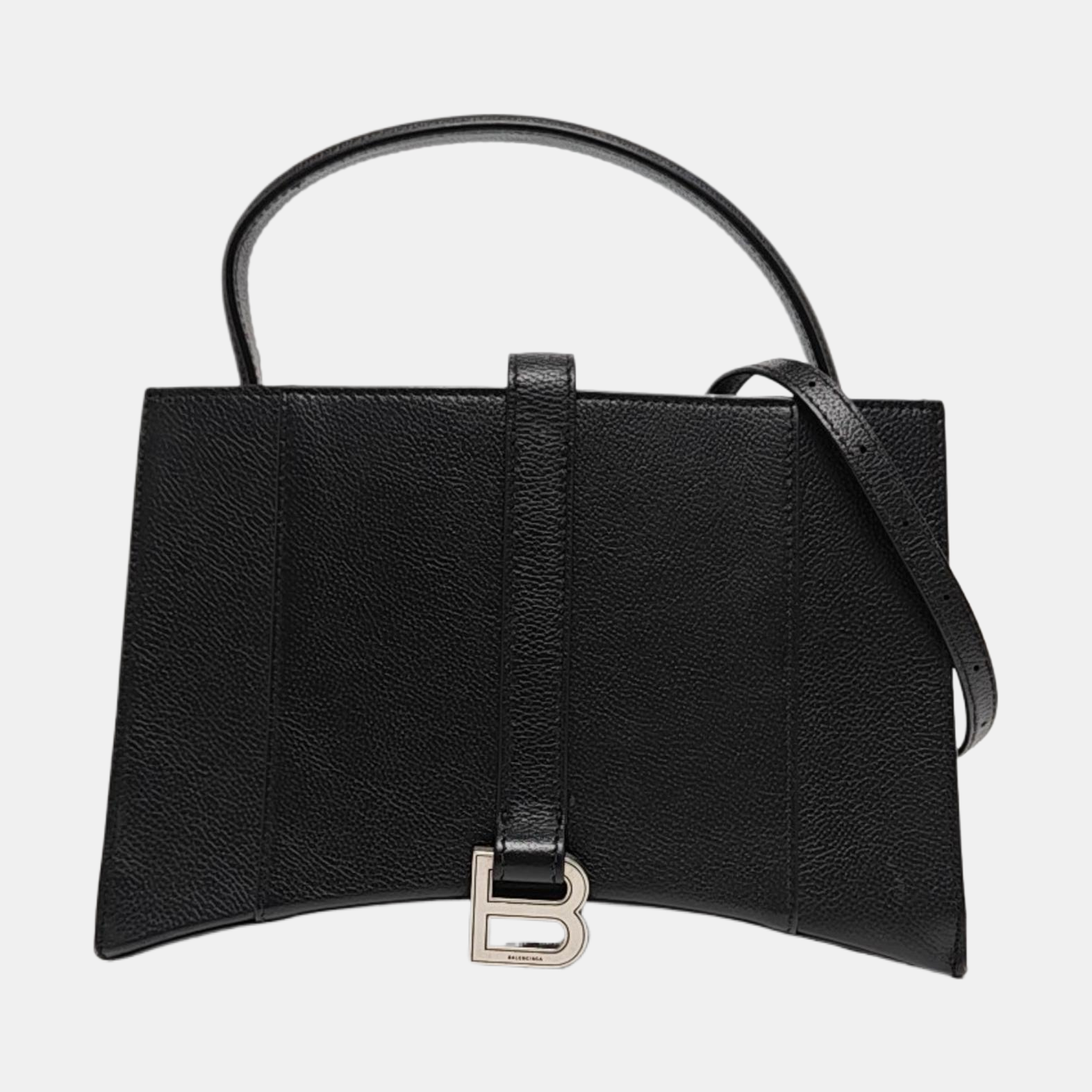 Bolso tote Hourglass East West pequeño de piel de becerro negra