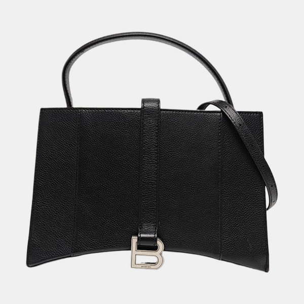 Bolso tote Hourglass East West pequeño de piel de becerro negra