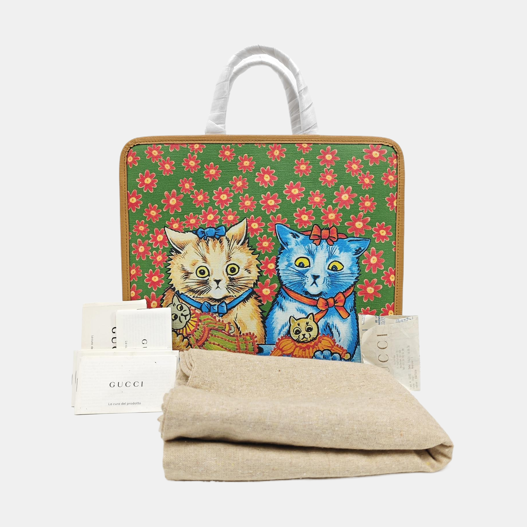 Coated Canvas Top Handle Bag Multicolor