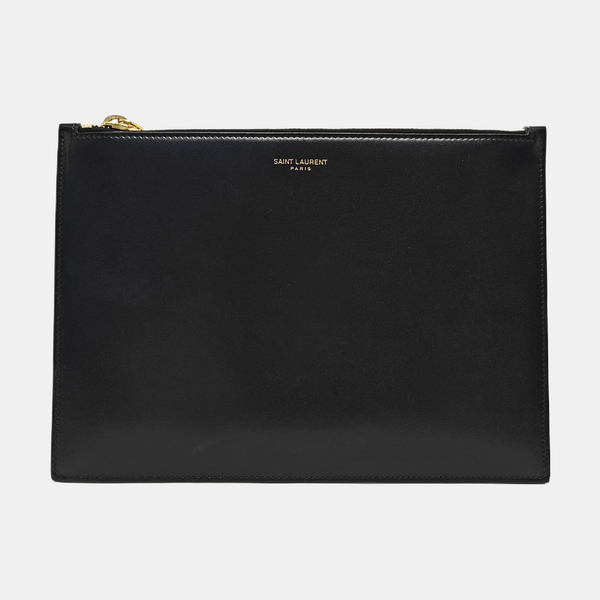 Calfskin Clutch Medium Black