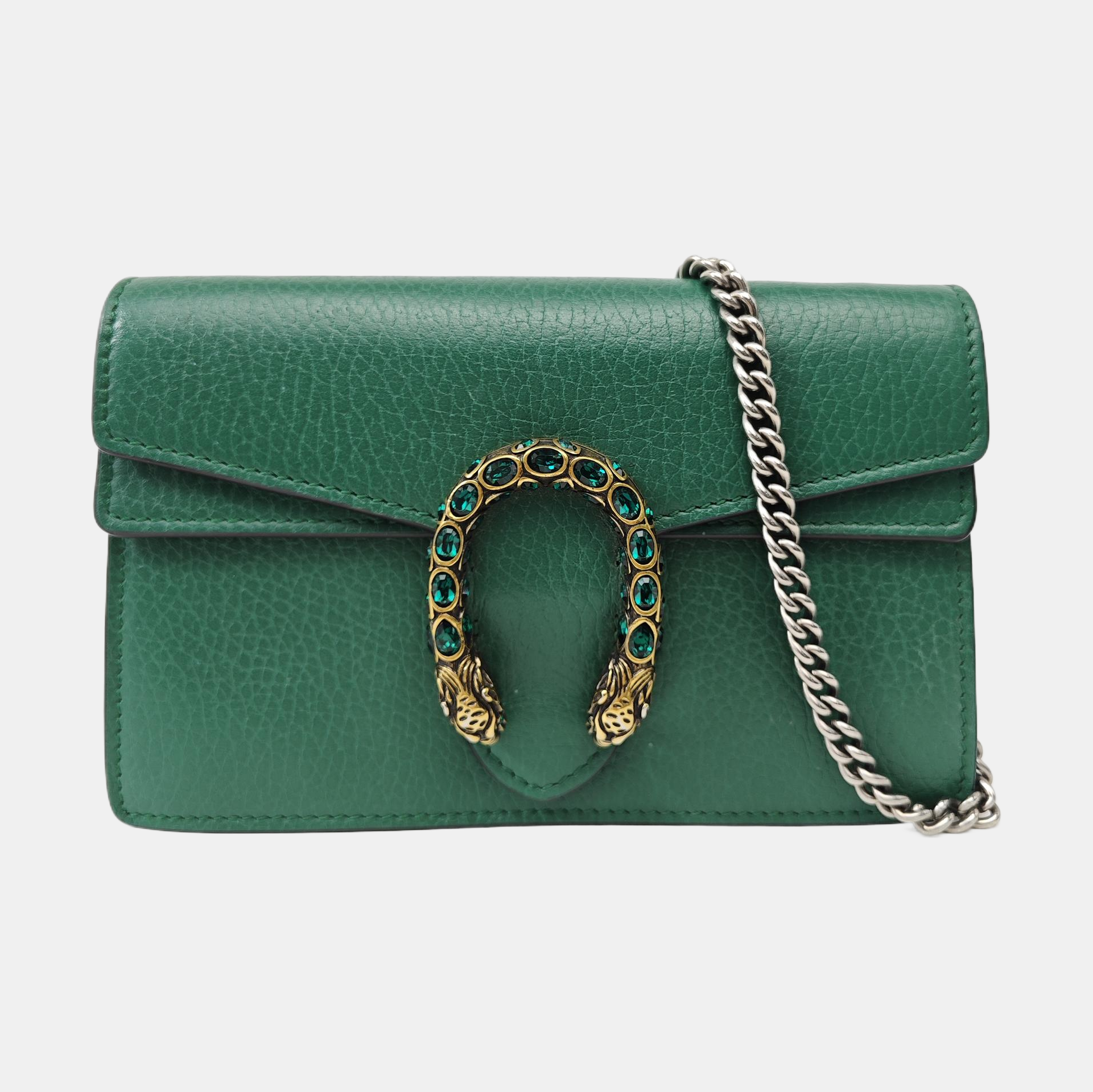 Dionysus Super Mini Calfskin Green