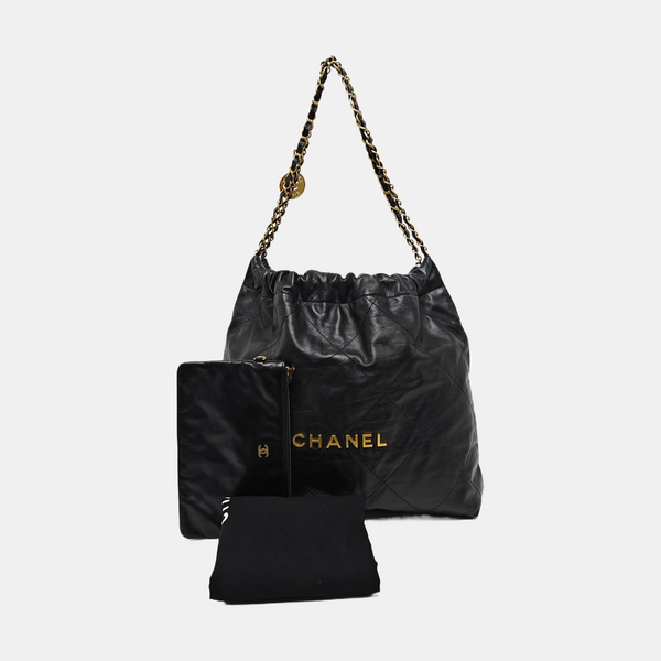 CHANEL 22 Medium Quilted Calfskin Black