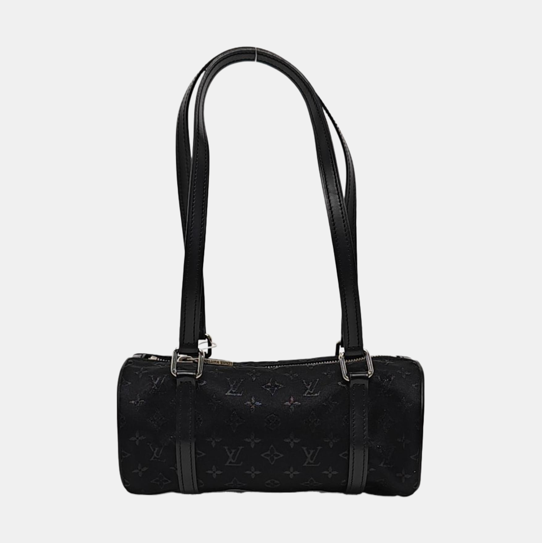 Authenticated pre-owned  PAPILLON 19 Monogram Silk Satin Black - Top Handle Bag at Looply