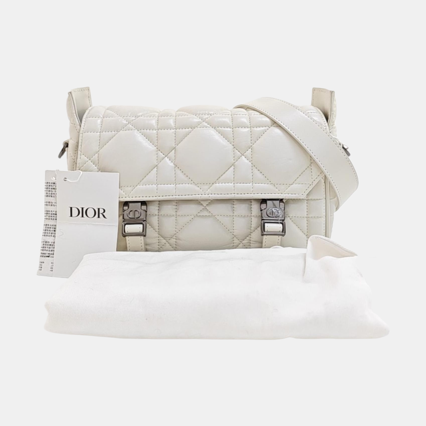 Authenticated pre-owned  Diorcamp Small Cannage Calfskin White - Shoulder Bag at Looply