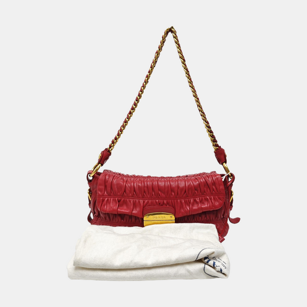 Quilted Lambskin Shoulder Bag Red