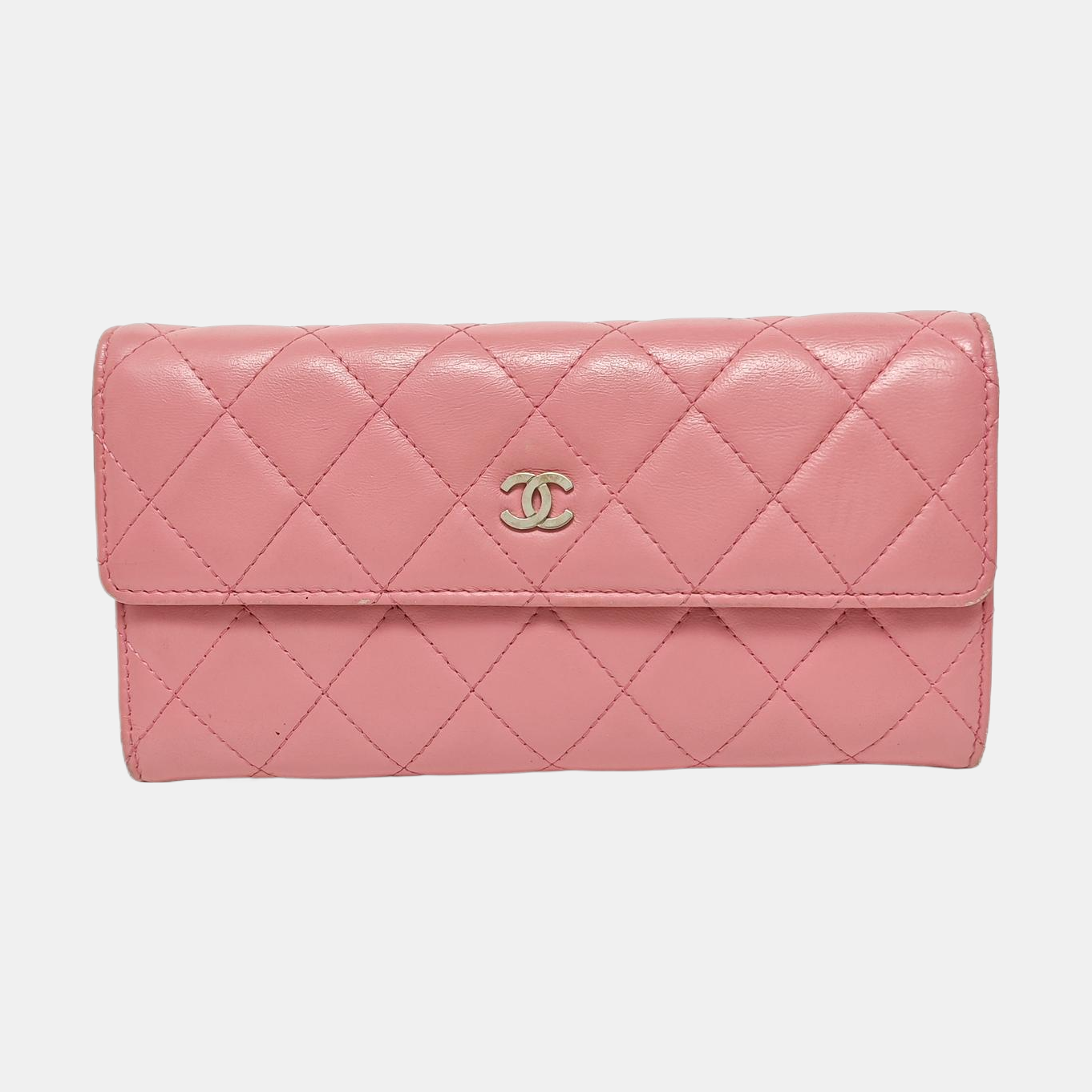 Quilted Lambskin Wallet Pink