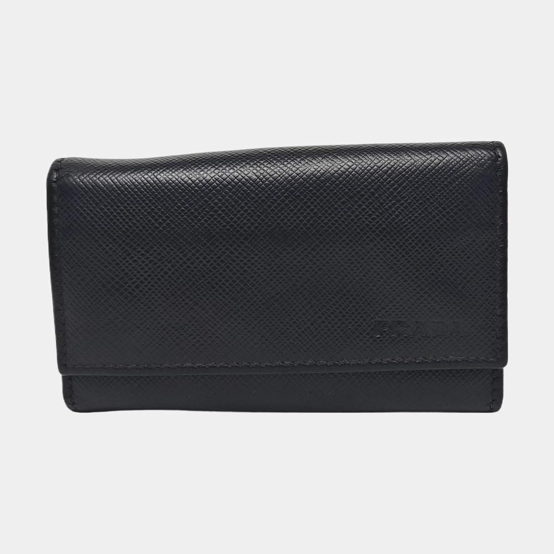 Saffiano Calfskin Key Pouch Black