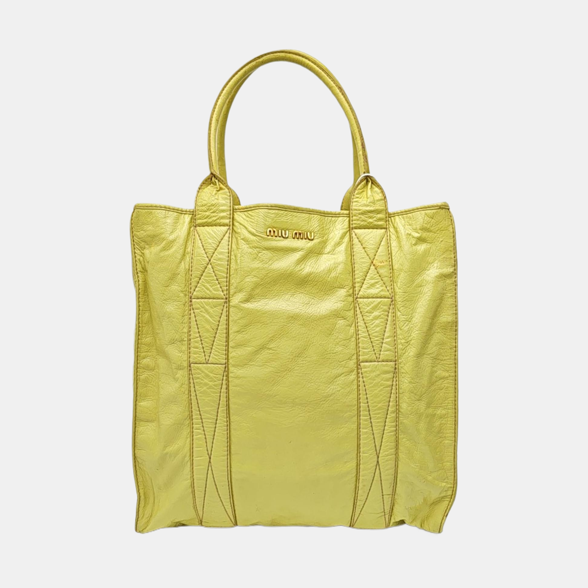 Calfskin Tote Bag Large Yellow