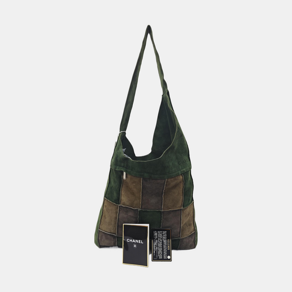 Suede Top Handle Bag Green