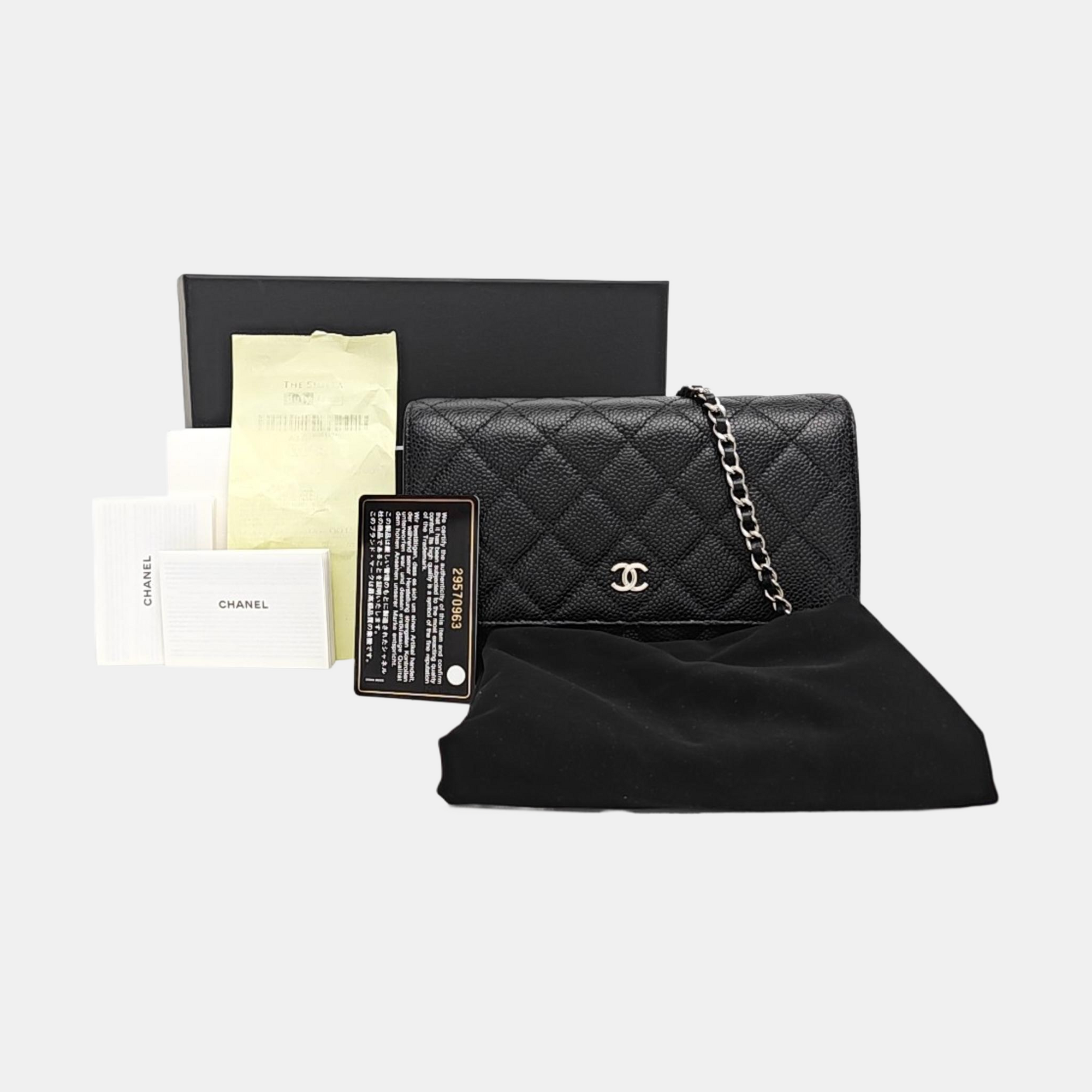 WOC Quilted Grained Calfskin Black