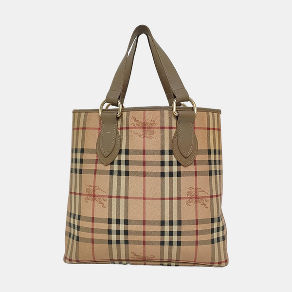 Coated Canvas Tote Bag Beige