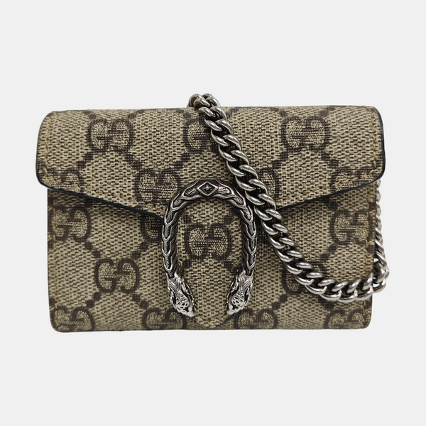 Dionysus Mini Monogram Coated Canvas Beige