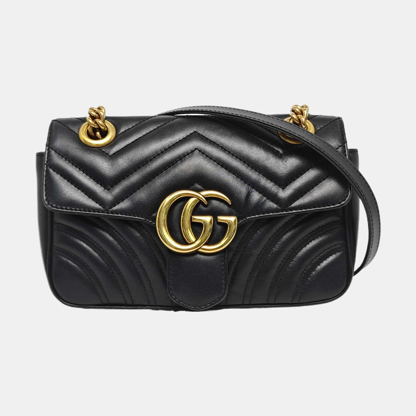 GG Marmont Small Quilted Calfskin Black