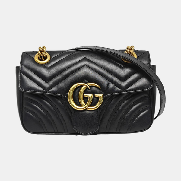 GG Marmont Small Quilted Calfskin Black