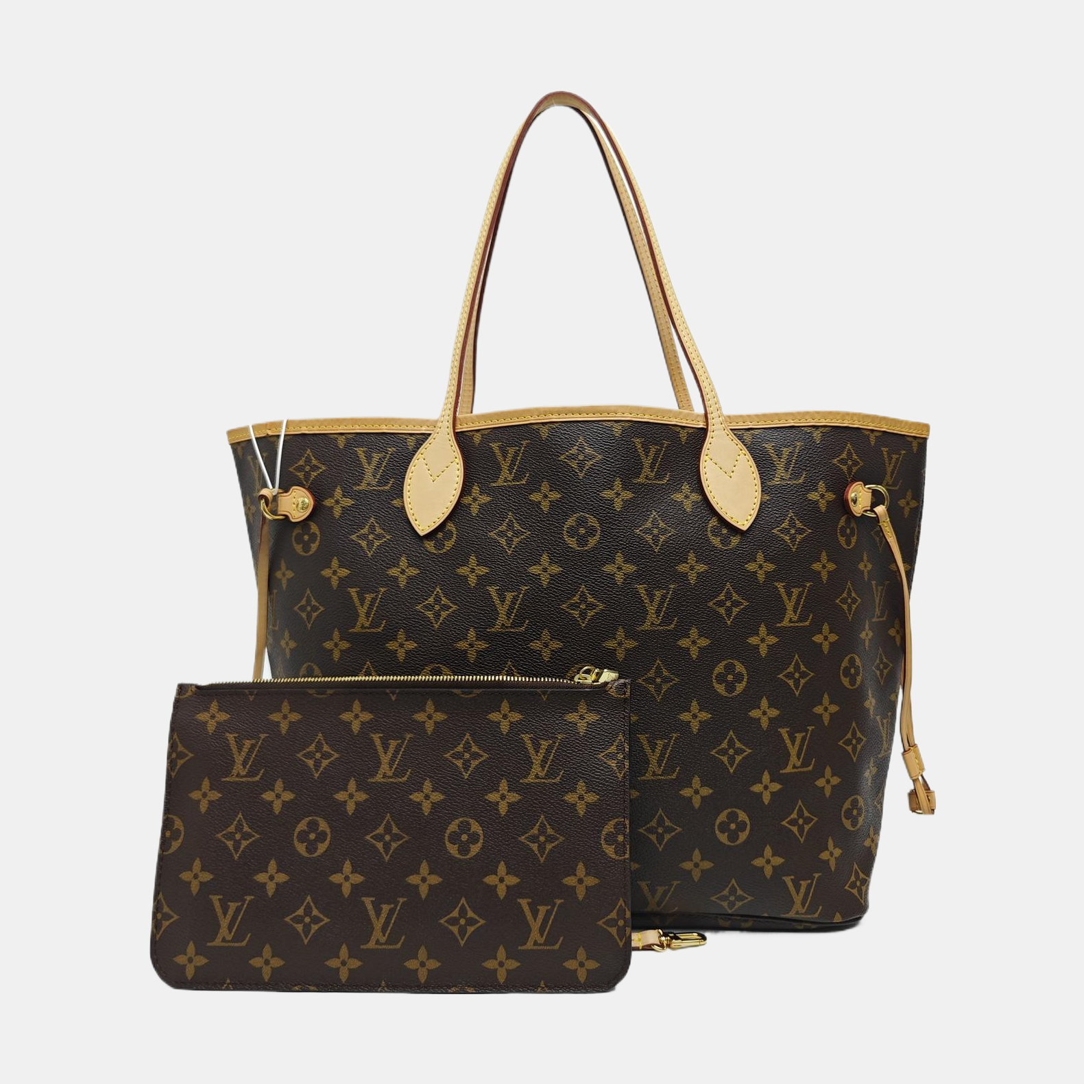 NEVERFULL MM Monogram Coated Canvas Brown