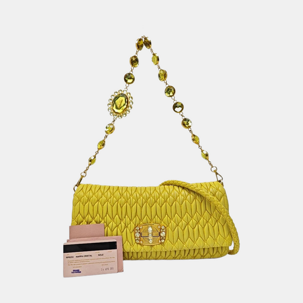 Crystal Quilted Lambskin Yellow