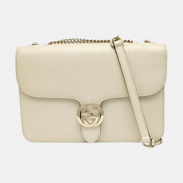 Interlocking G Large Calfskin Beige