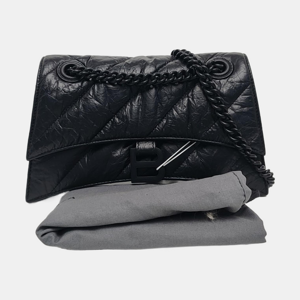 Crush Small Quilted Calfskin Black