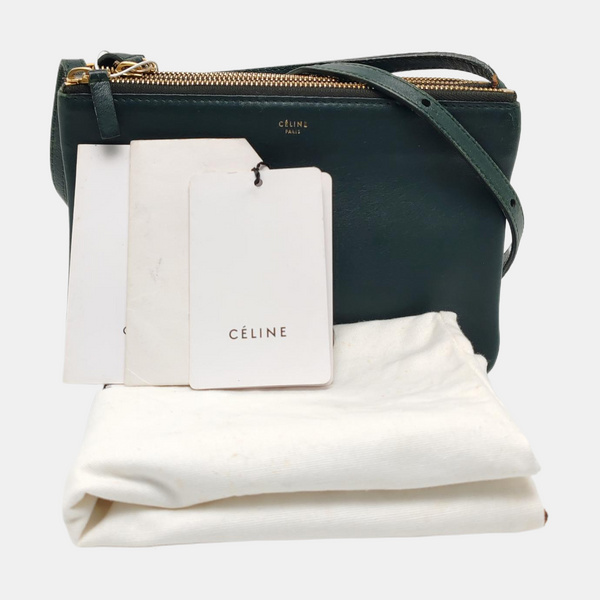 Authenticated pre-owned  TRIO Small Lambskin Green - Shoulder Bag at Looply
