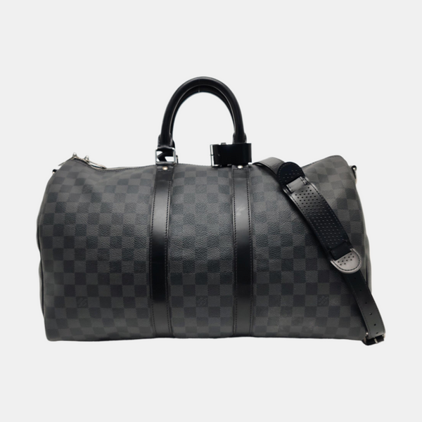 KEEPALL 45 Damier Graphite Coated Canvas Gray