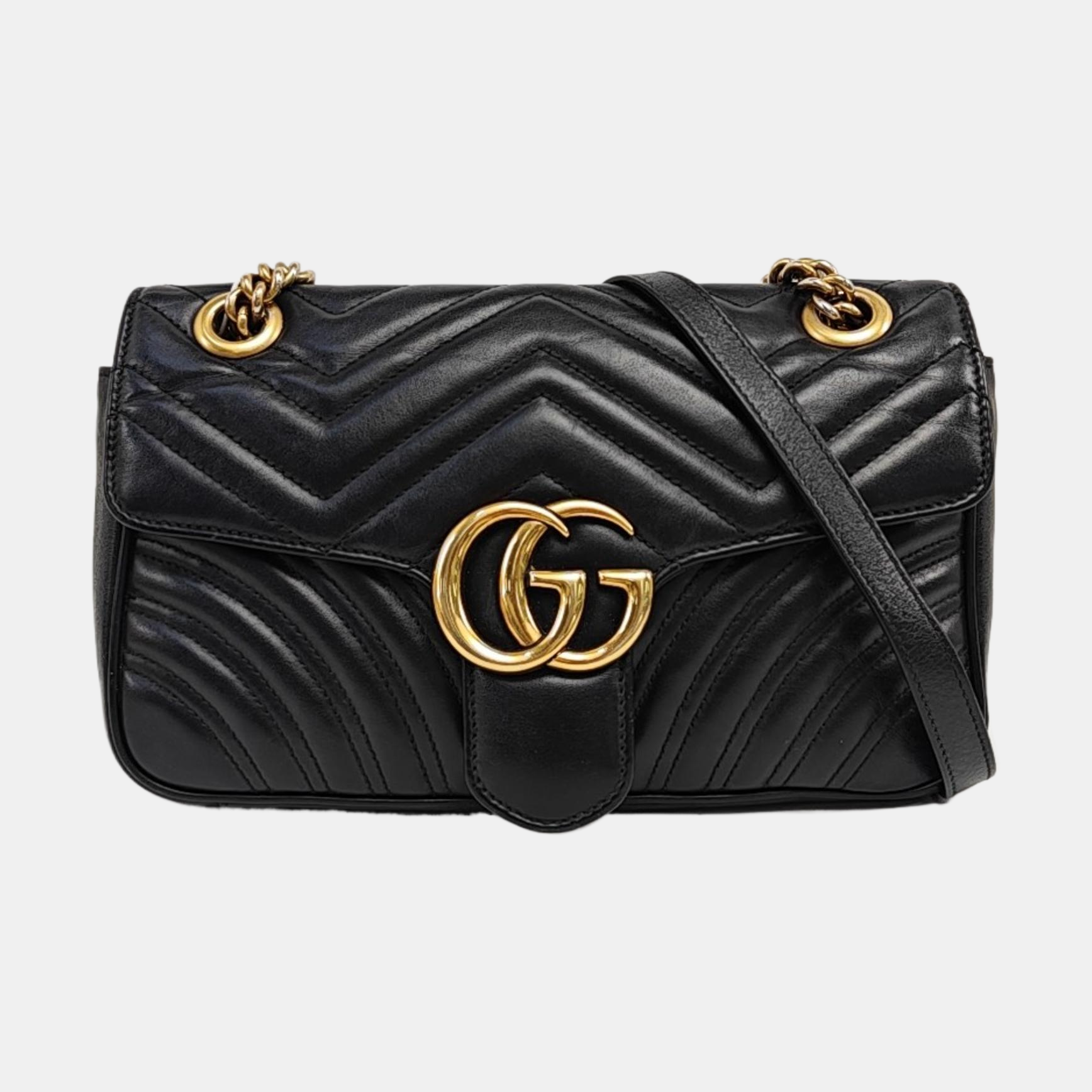 GG Marmont Medium Quilted Calfskin Black