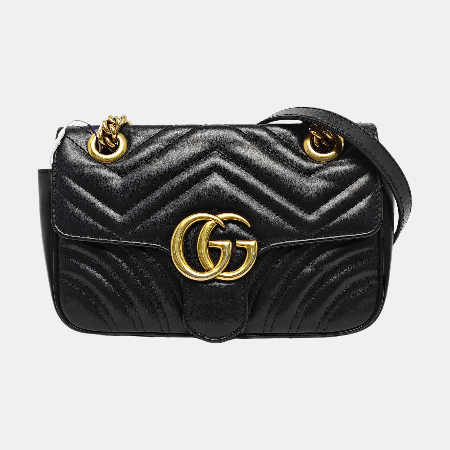 GG Marmont Small Quilted Calfskin Black