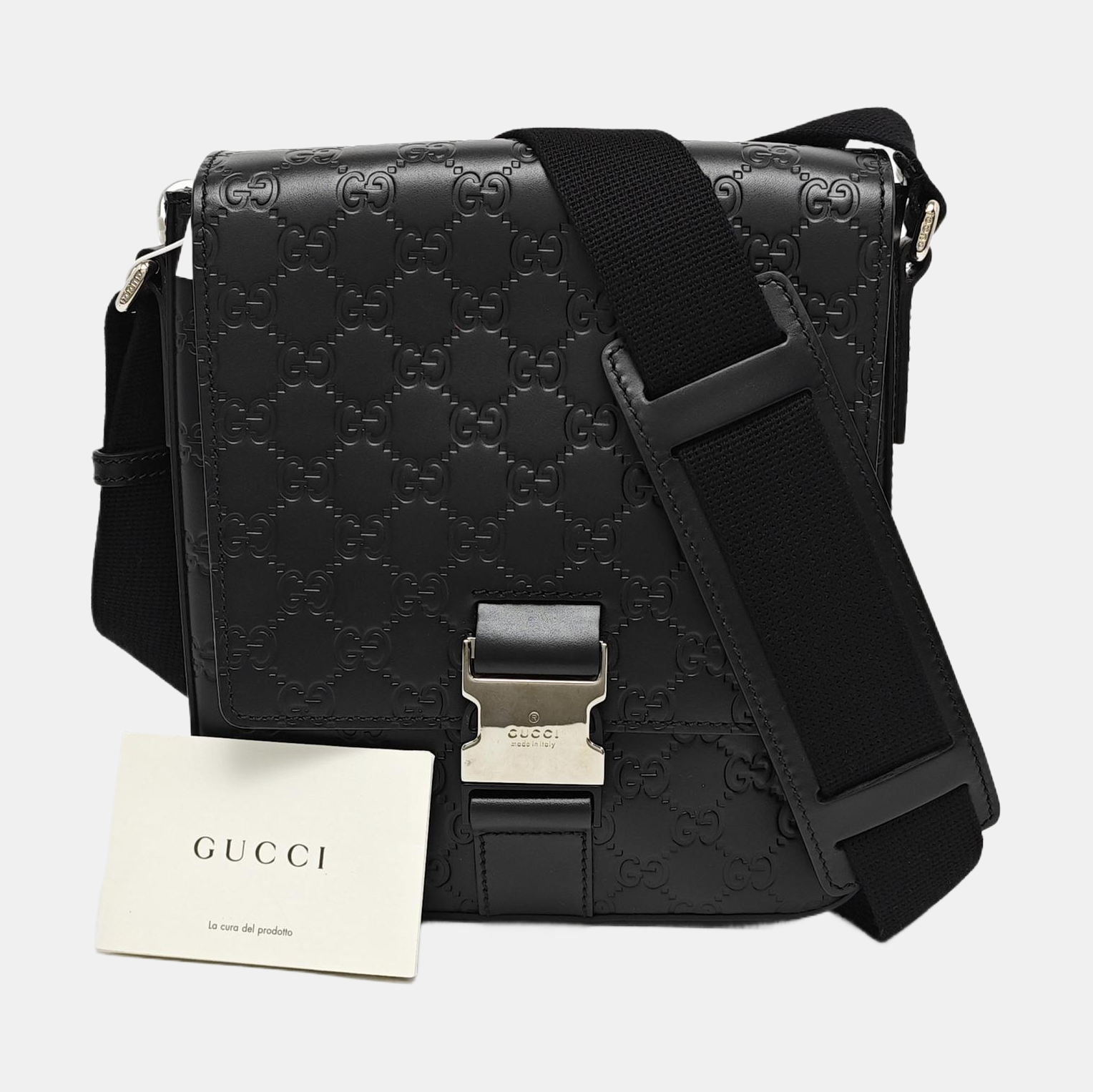 Monogram Calfskin Shoulder Bag Black
