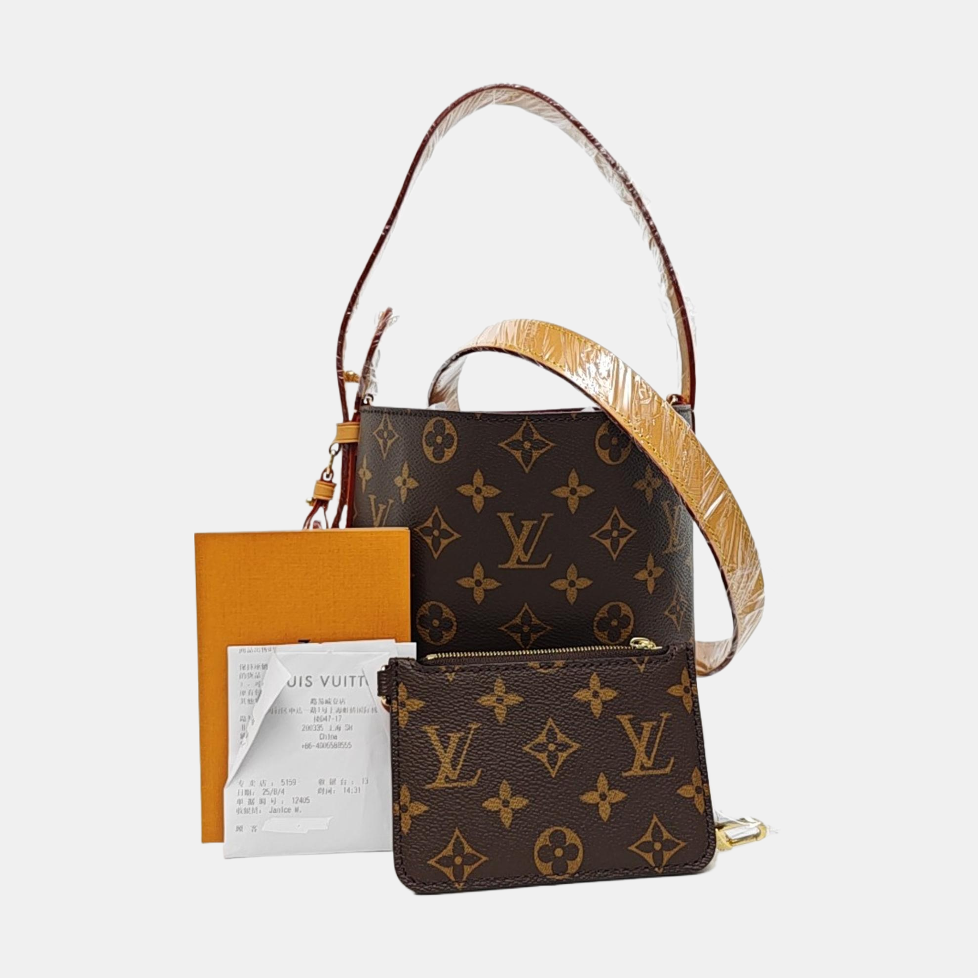 ALL IN BB Monogram Coated Canvas Brown
