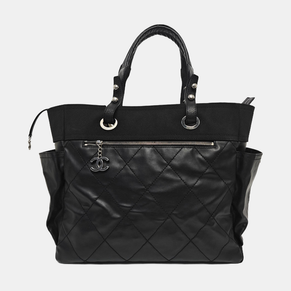 PARIS BIARRITZ Large Quilted Coated Canvas Black