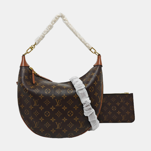 LOOP HOBO Monogram Coated Canvas Brown