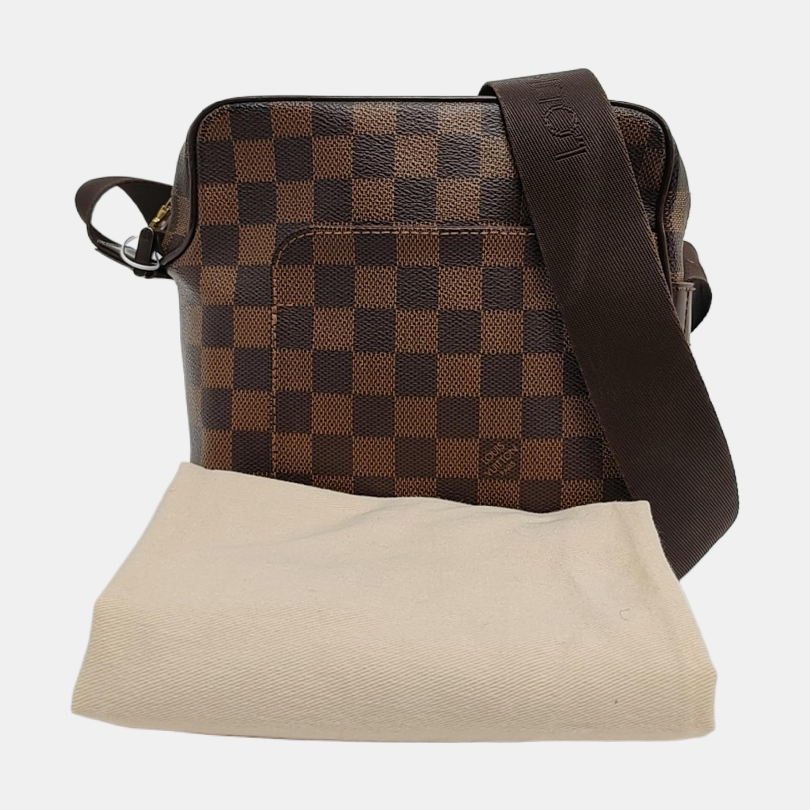 OLAV PM Damier Ebene Coated Canvas Brown