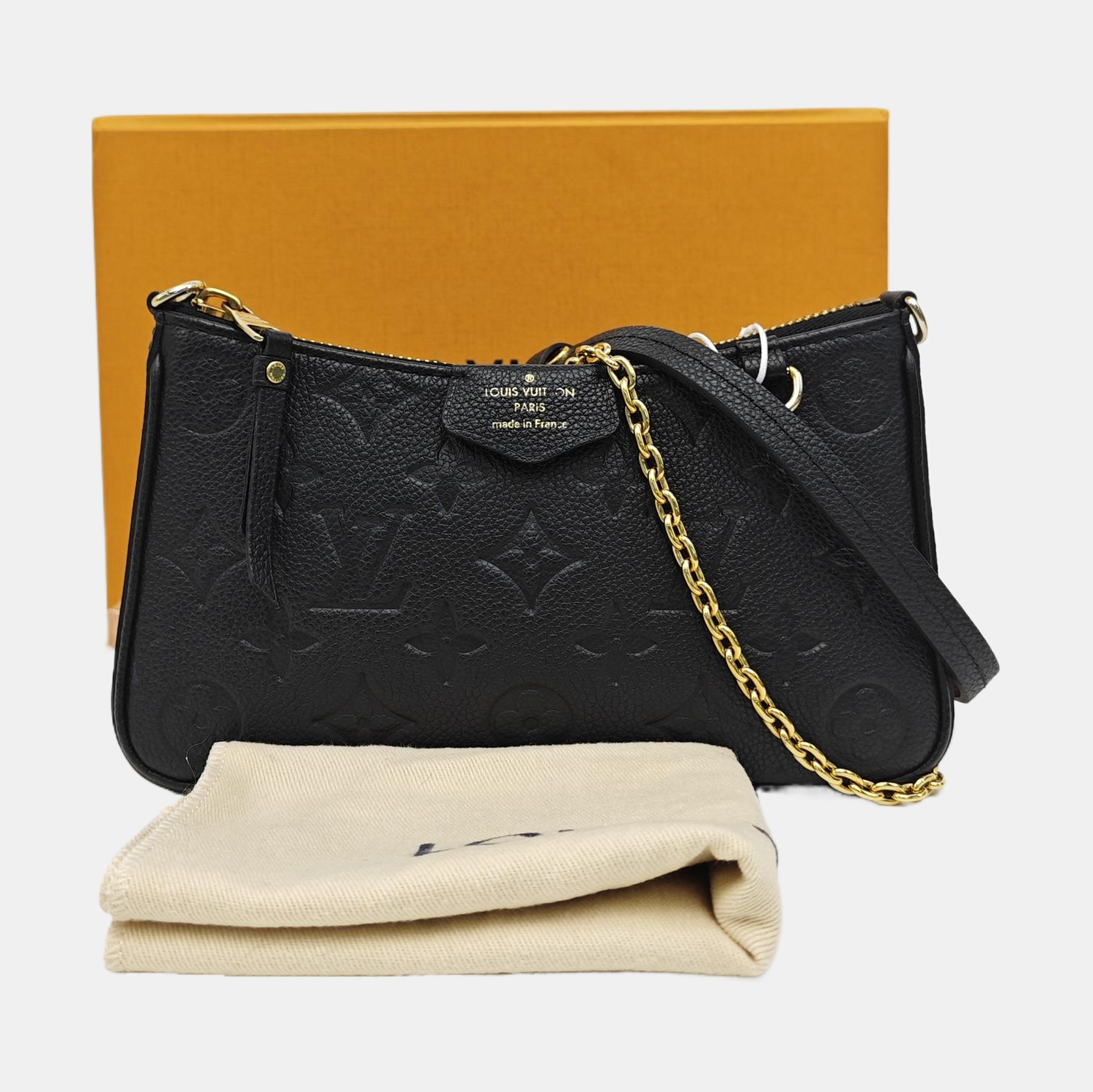 EASY POUCH ON STRAP Monogram Calfskin Black
