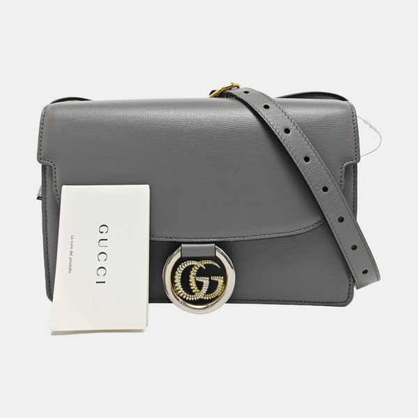 GG Ring Small Calfskin Gray