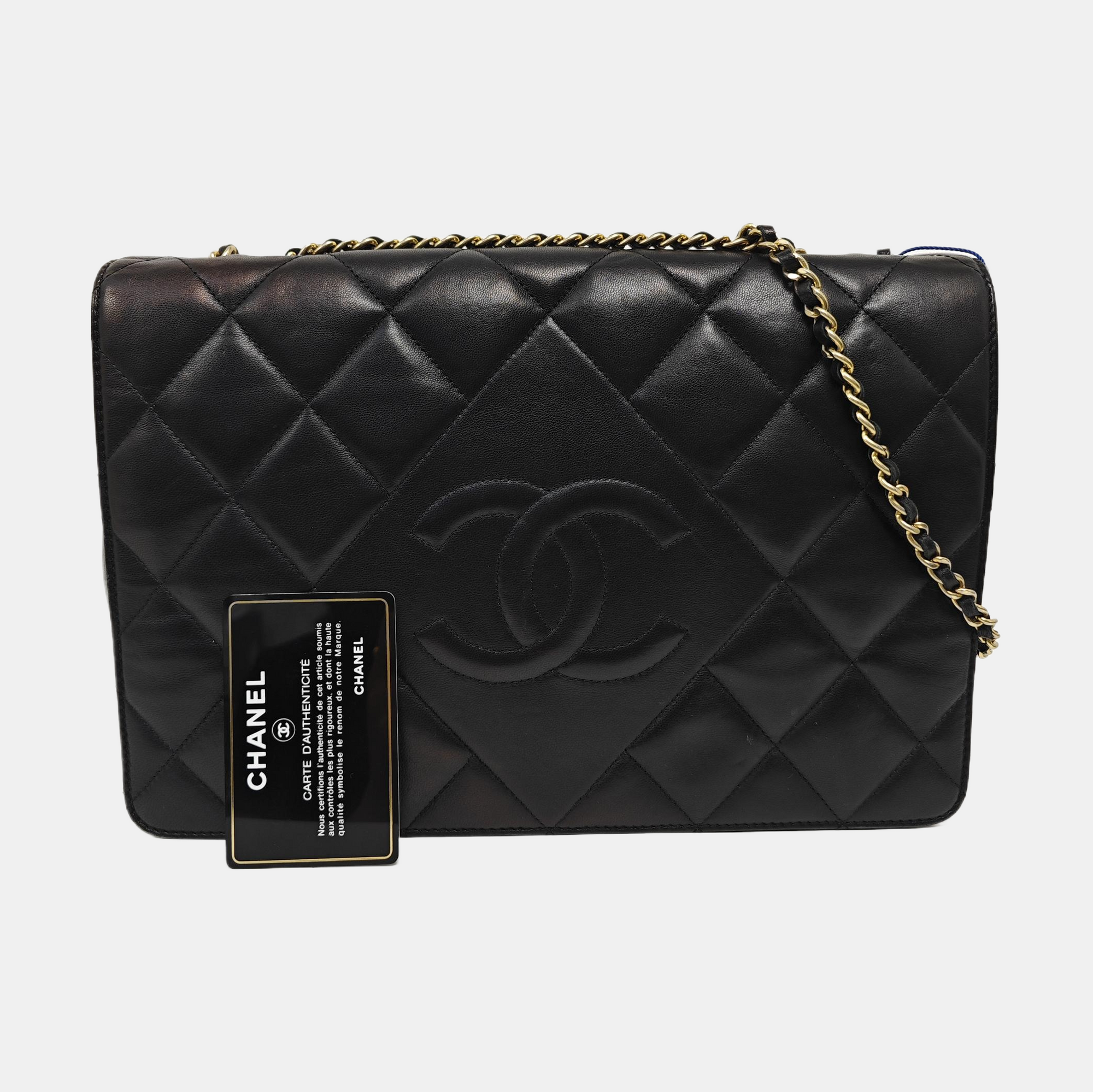 Quilted Lambskin Shoulder Bag Black