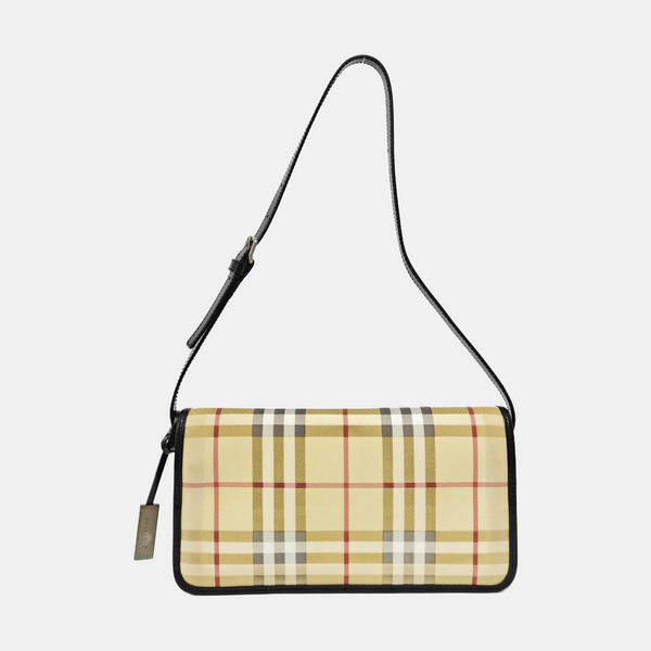 Coated Canvas Shoulder Bag Brown