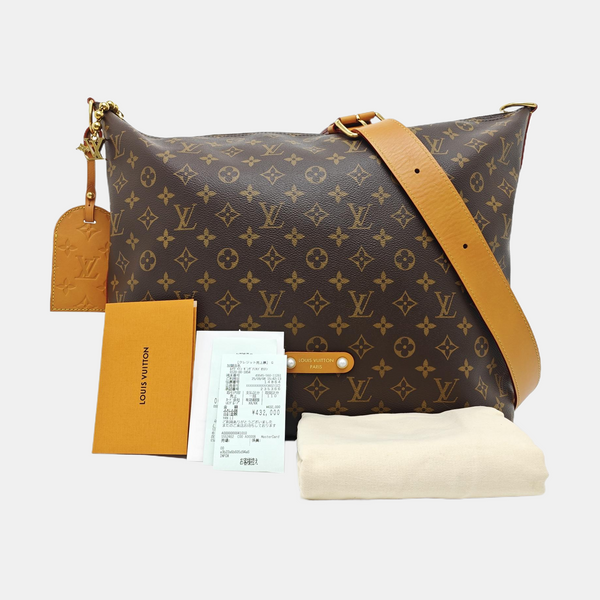 Monogram Coated Canvas Shoulder Bag GM Brown