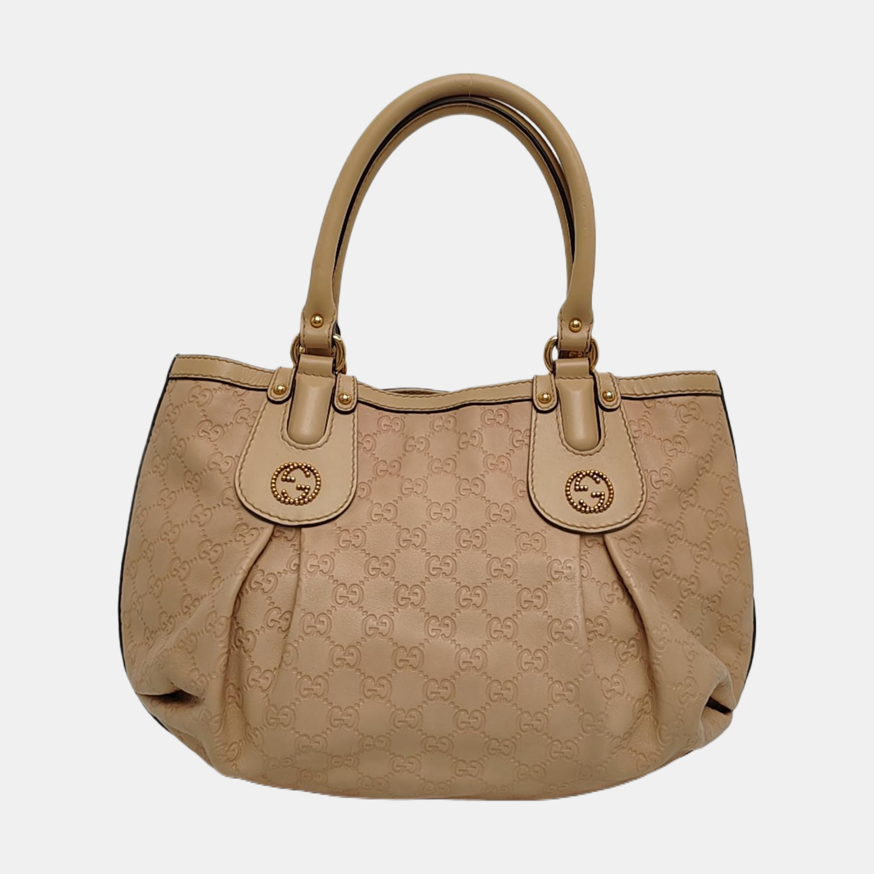 Sukey Monogram Calfskin Beige