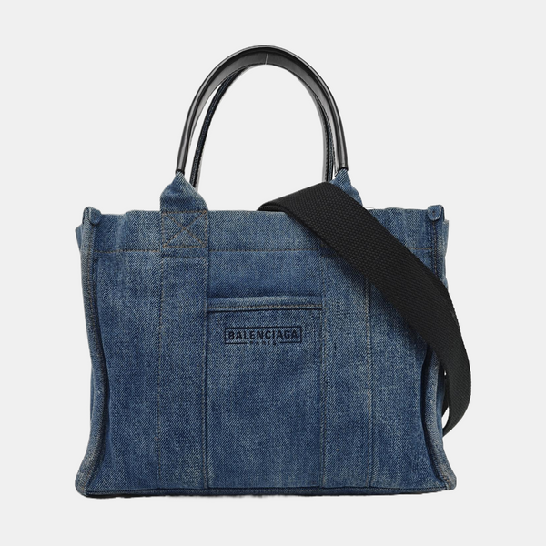 Denim Top Handle Bag Blue