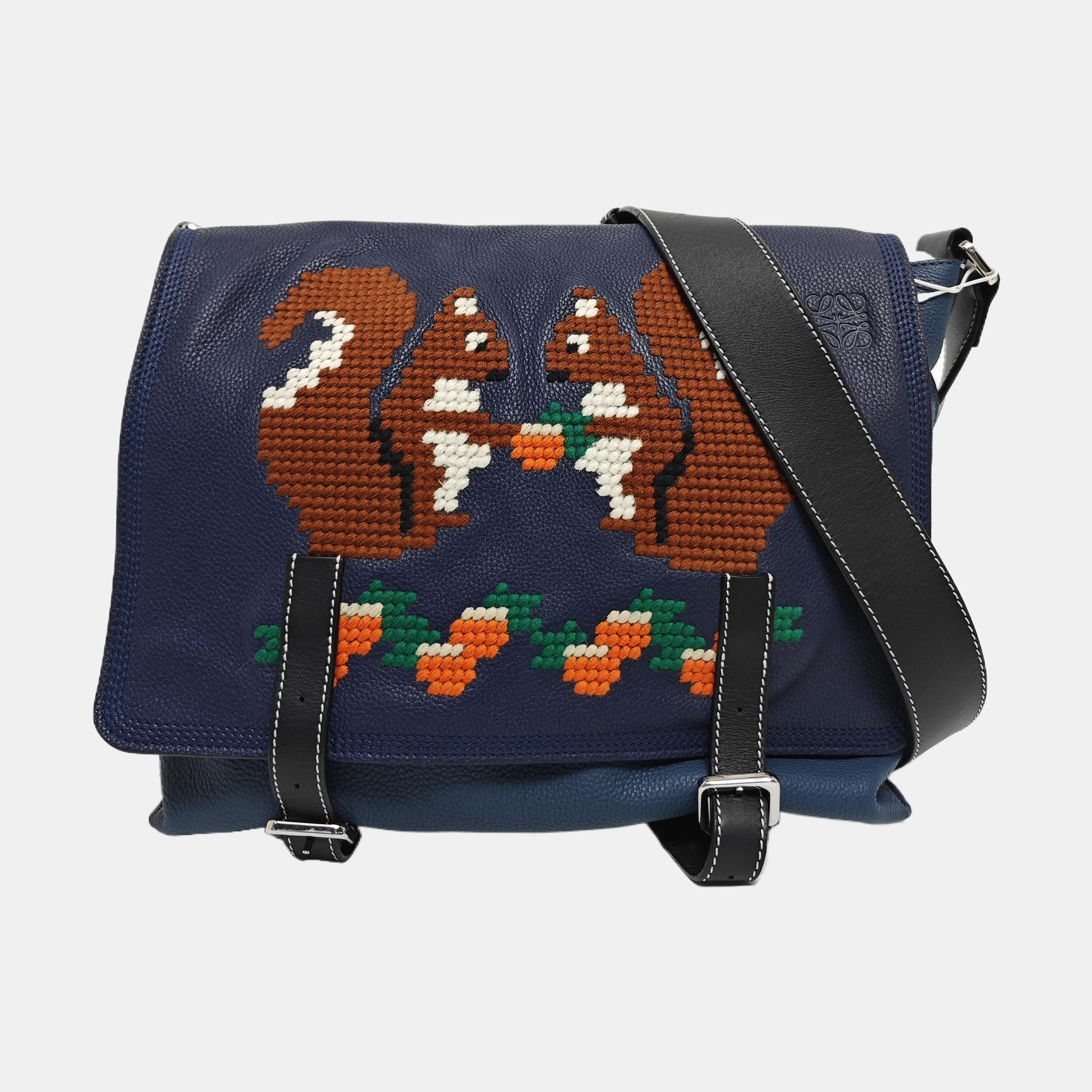 Calfskin Crossbody Bag Blue