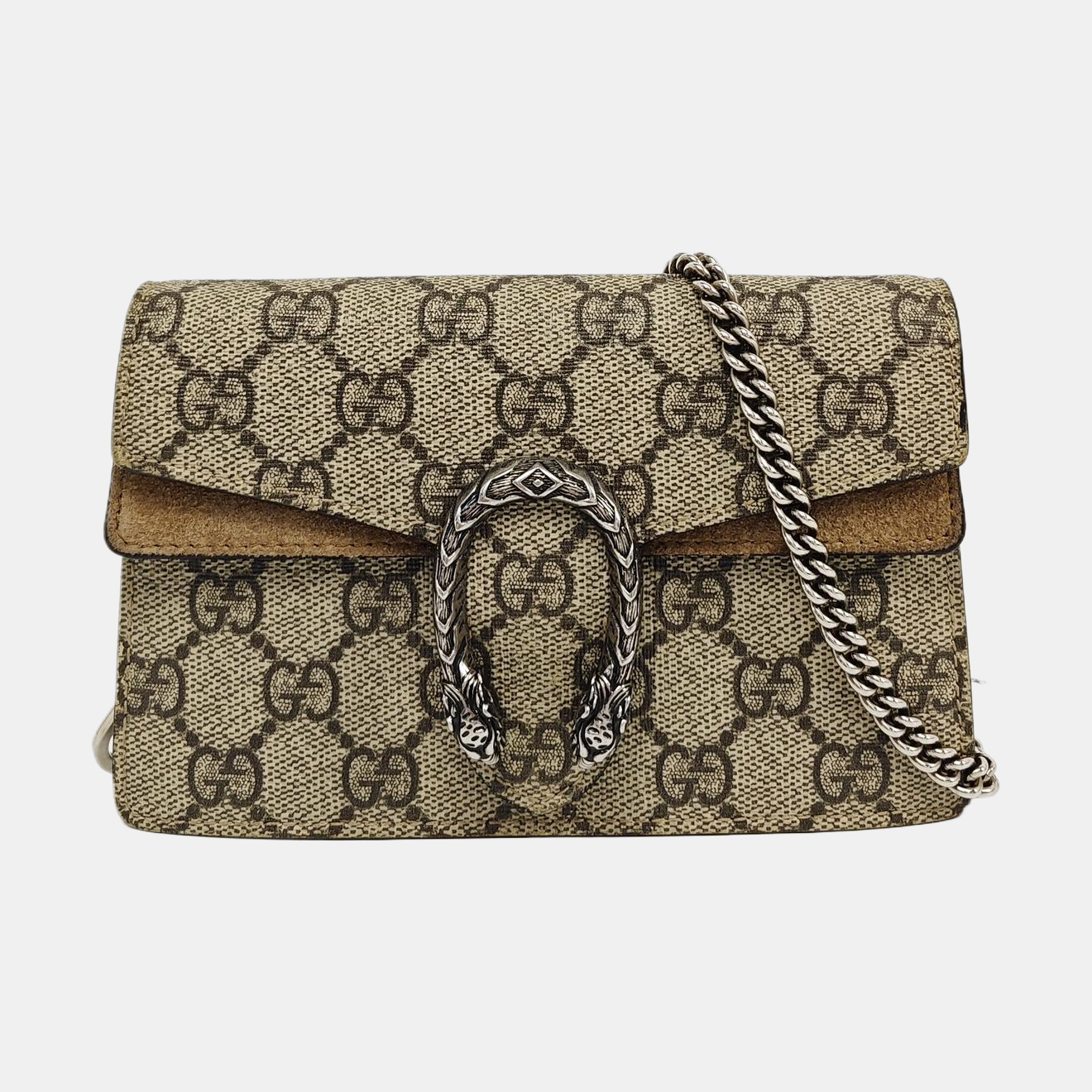 Dionysus Super Mini Monogram Coated Canvas Beige