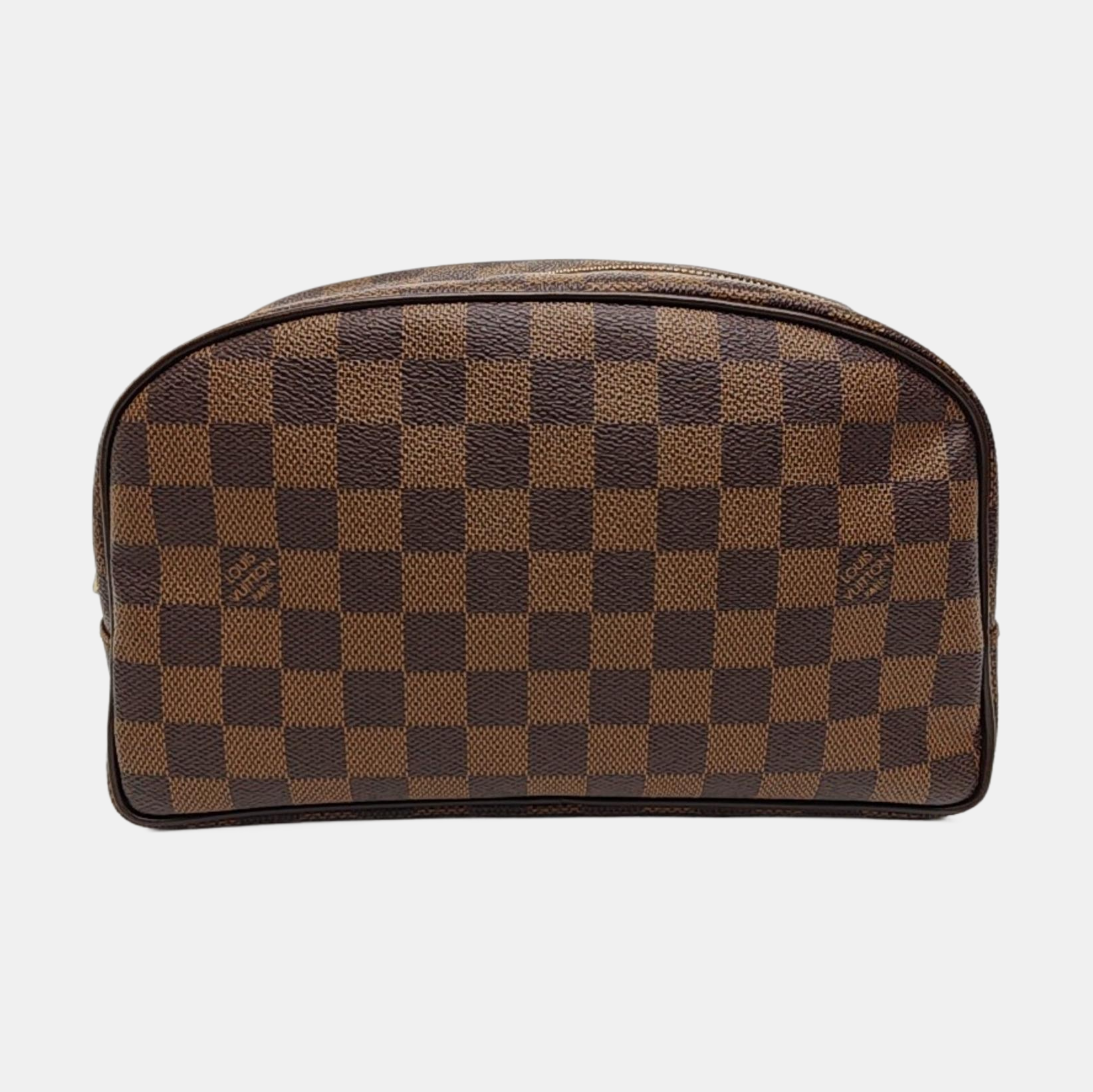 Damier Ebene Coated Canvas Clutch Brown