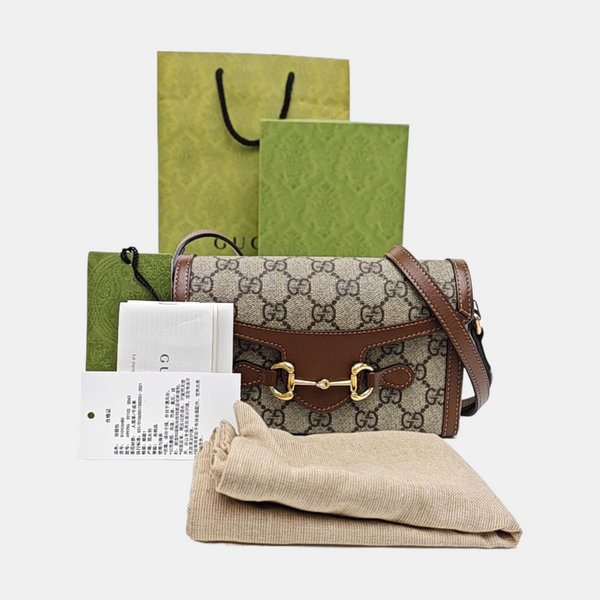 Horsebit 1955 Mini Monogram Coated Canvas Beige