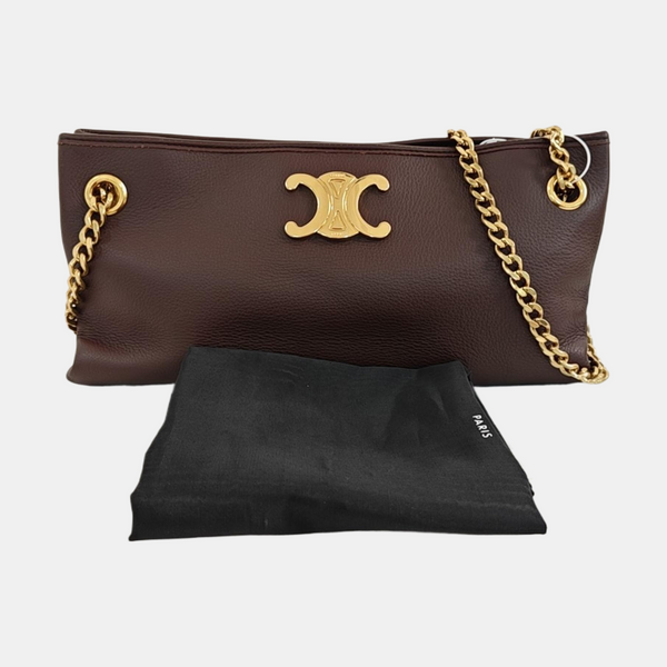 Calfskin Shoulder Bag Brown