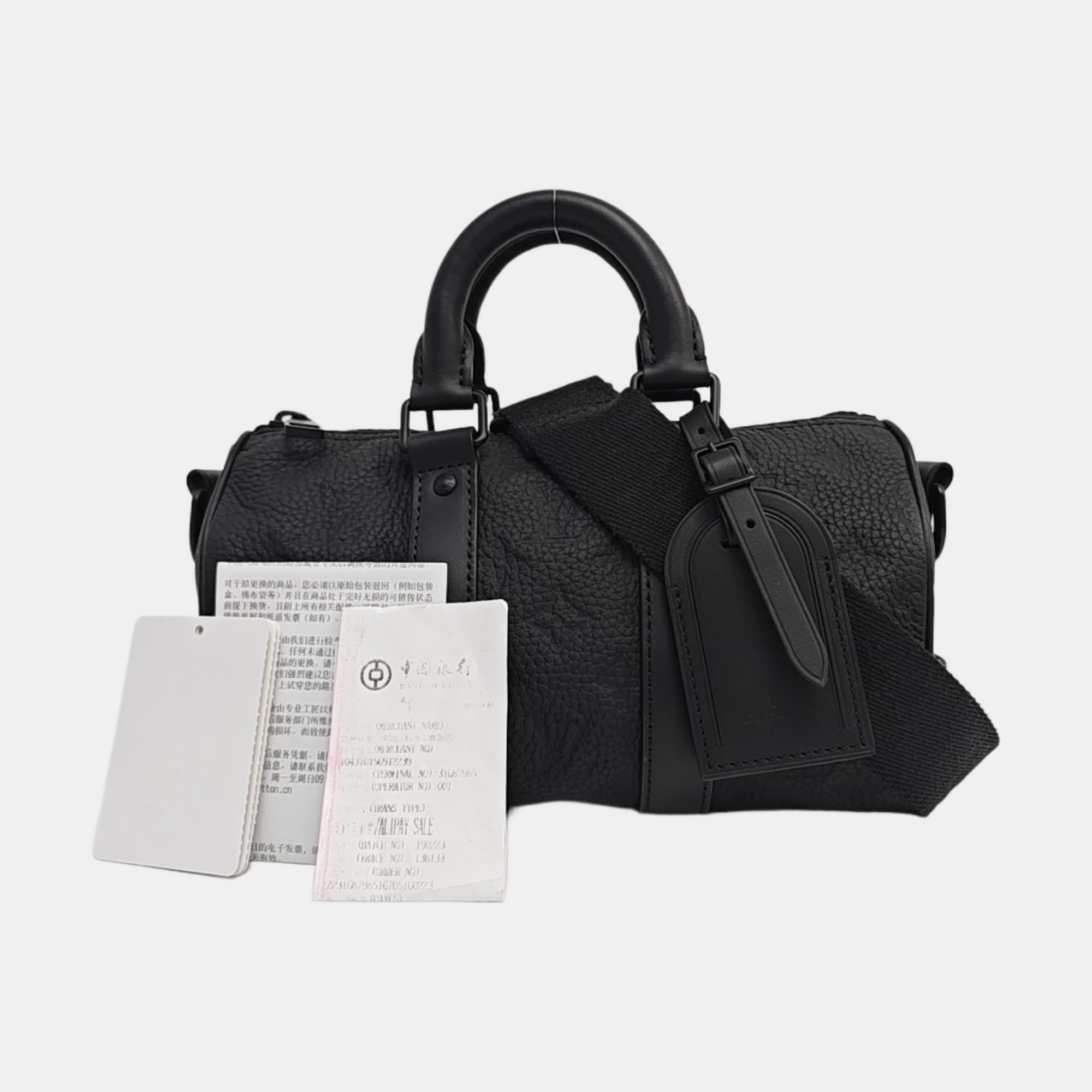 KEEPALL 25 Monogram Calfskin Black