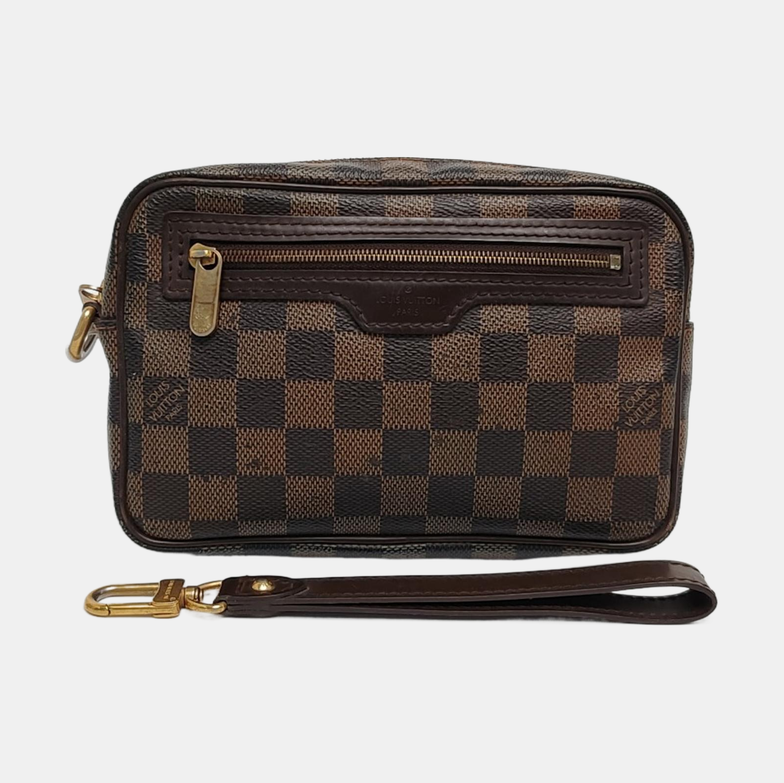 MACAO Damier Ebene Coated Canvas Brown