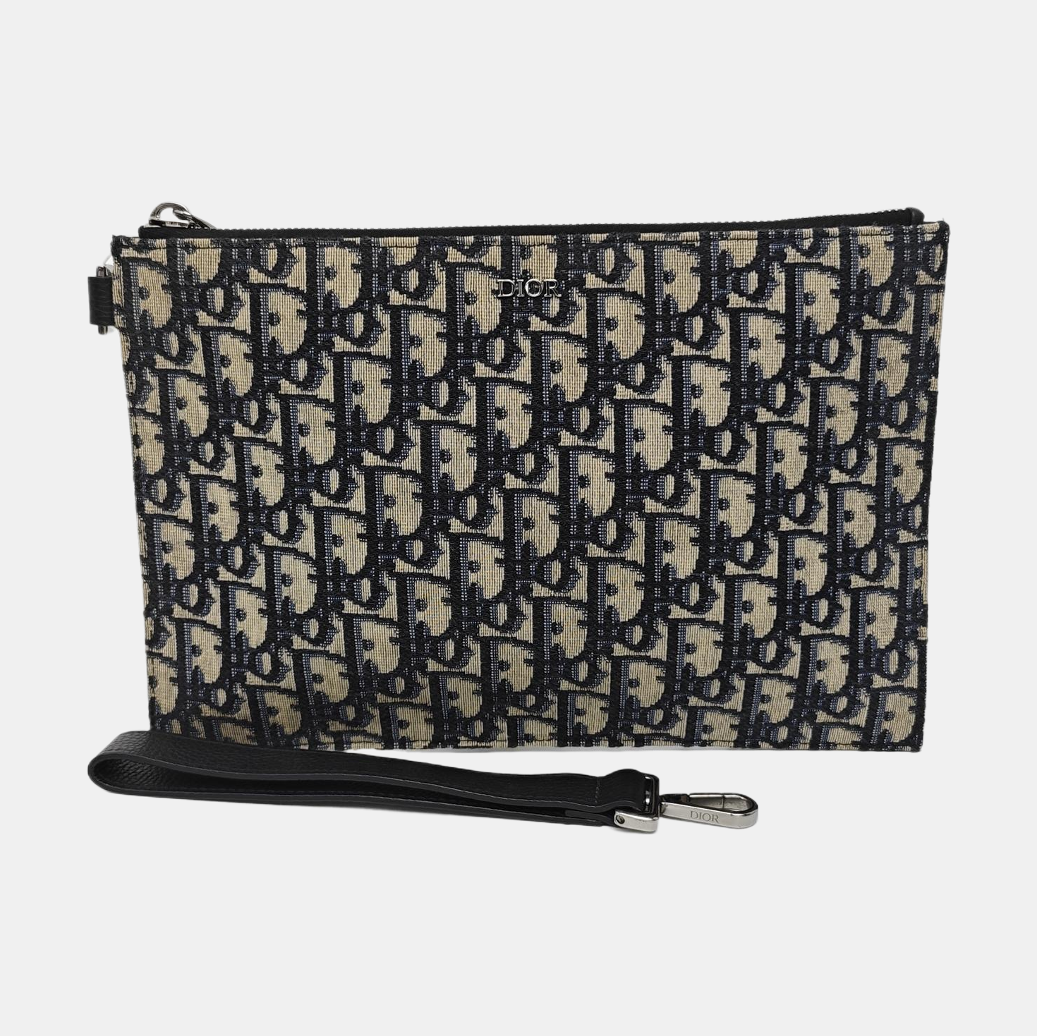 Oblique Canvas Clutch Blue