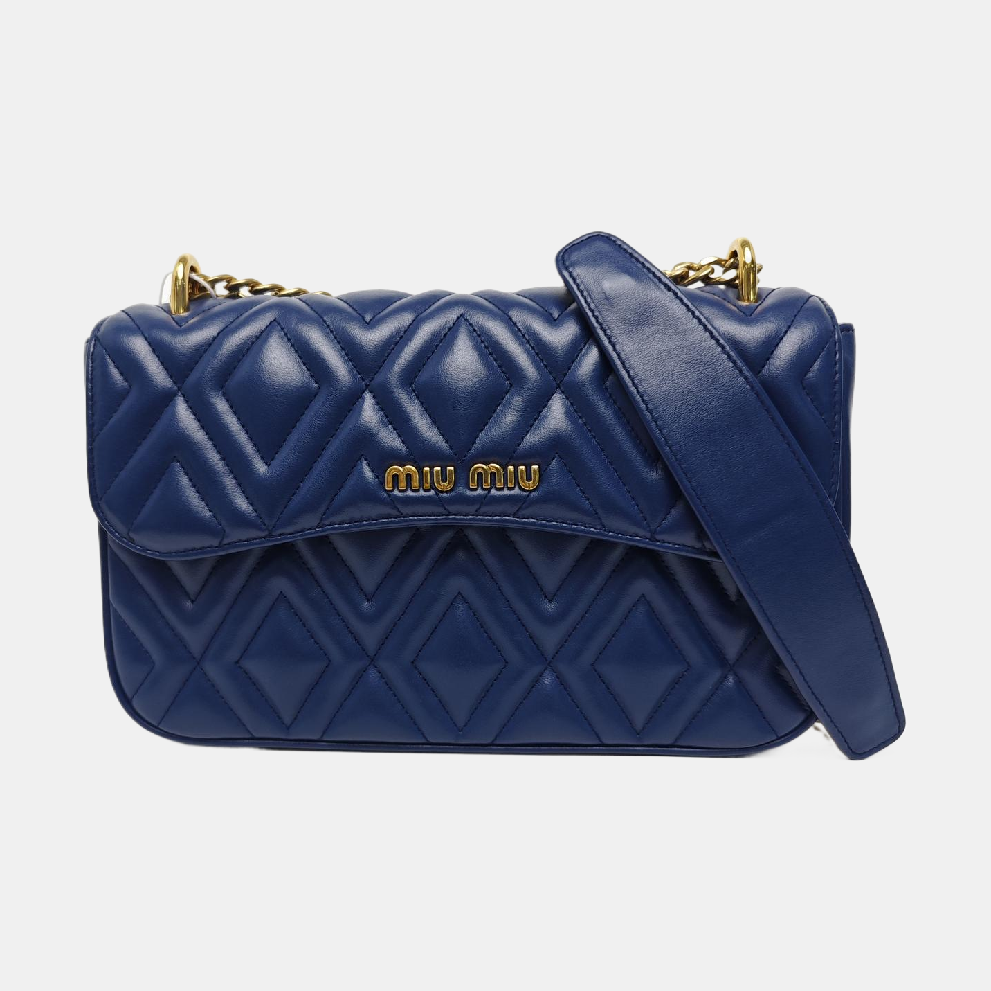 Quilted Calfskin Shoulder Bag Blue